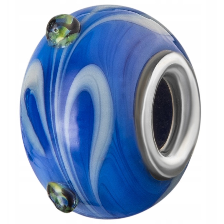 Talisman, Larezo, Charmuri Pentru Bratari, Argint 925, Sticla, Argintie, Diametru 14 mm, Greutate 2, 2 g, Antialergic, Lustruit Manual, Set Cu Cutie De Cadou Si Certificat De Calitate, Argintiu