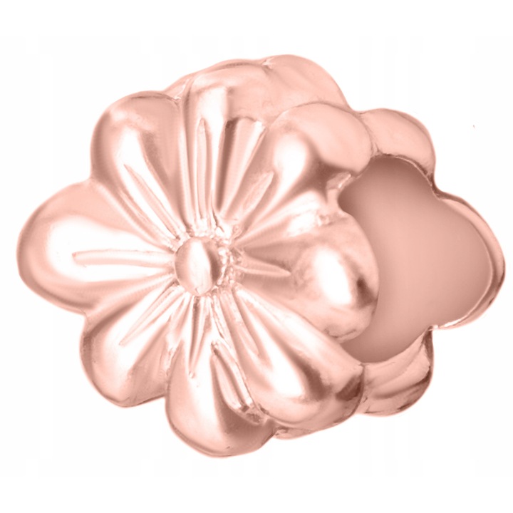 Talisman, Larezo, Charmuri Flori, Argint 925 Placat Cu Aur Roz, Pandantiv Pentru Bratari, Pentru Femei, Dimensiuni: 9 mmx11, 5 mm, Antialergic, Cutie De Prezent Premium, Certificat De Calitate, Roz