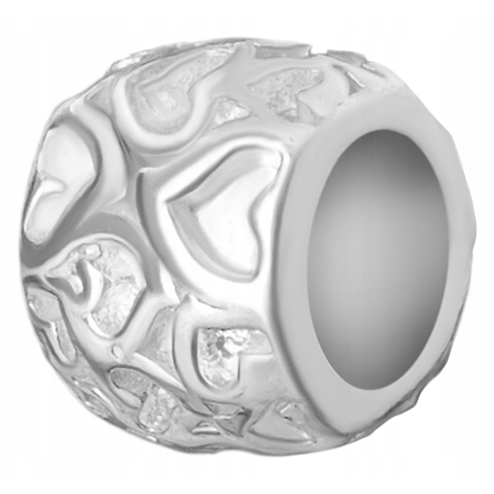 Talisman, Larezo, Charms Inimioare, Argint 925, Antialergic, Dimensiuni: 9 mmx7 mm, Pandantiv Pentru Bratari, Pentru Femei, Argintiu, Set Cu Cutie Cadou Si Certificat De Calitate, Argintiu