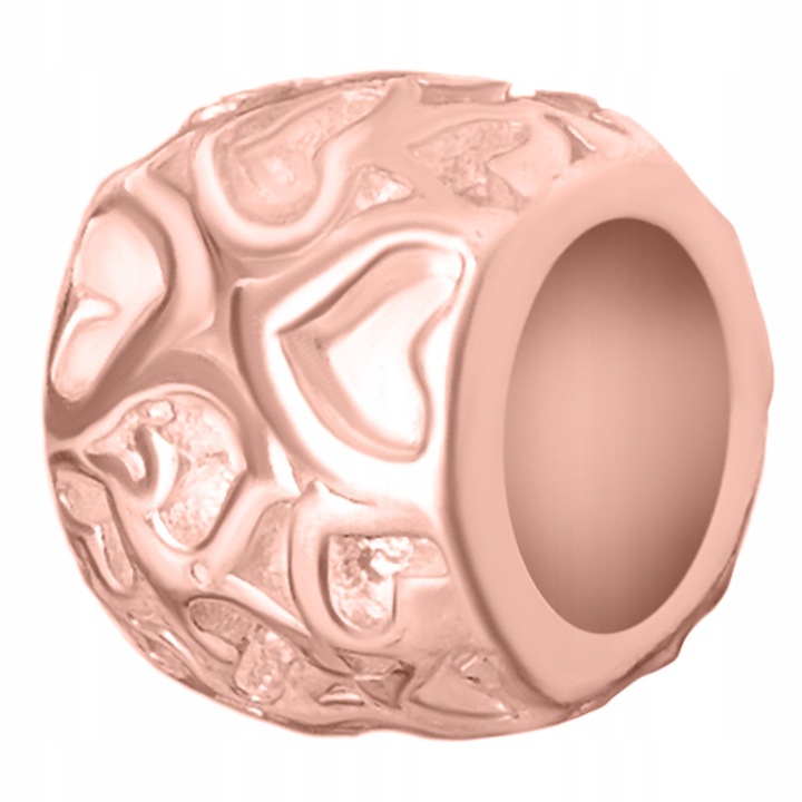 Talisman, Larezo, Charm-Uri Inimioare, Argint 925 Placat Cu Aur Roz, Antialergic, Dimensiuni: 9x7 mm, Pentru Femei, Set Cu Cutie Cadou Si Certificat De Calitate, Roz