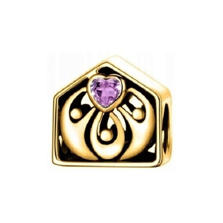 Talisman, Larezo, Charmuri Aurii, Dragoste Familiala, Argint 925 Acoperit Cu Aur, Pandantiv Pentru Bratari Modulare, Piatra: Zirconie, Aurie, Inaltime: 1, 2 Cm, Latime: 1, 1 Cm, Greutate: 2, 6 g, Set: 1, Cutie Pentru Cadou, Certificat De Garantie, Auriu