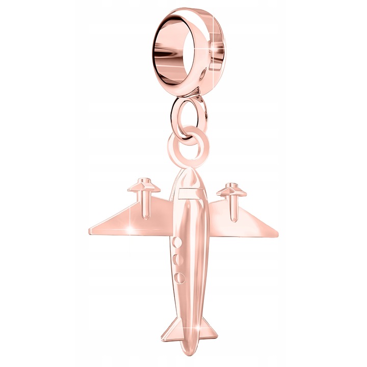 Talisman, Larezo, Medál, 925 ezüst, 18K rózsaaranyozott, Repülő, Hossz 2, 5 cm, Szélesség 0, 15 cm, Lyuk átmérője 5 mm, Nőknek, Arany, Karkötőhöz fülbevaló, Ékszerdobozzal, Arany