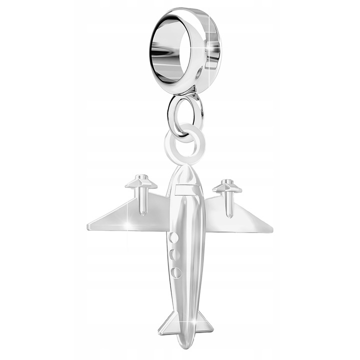 Talisman, Larezo, Medál, Ezüst, Repülő Charm, 925 ezüst, Ezüst, 2.6 cm, Antiallergén, Karkötőhöz való fülbevaló, Szett ékszerdobozzal, Ezüst