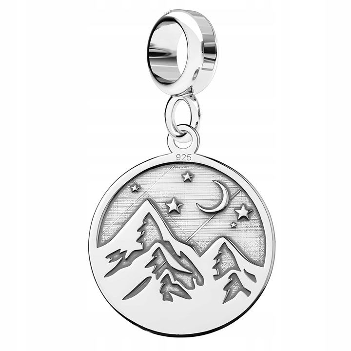 Talisman, Larezo, Pandantiv, Argint, Charms Munte, Argint 925, Antialergic, Dimensiuni: 16 mmx14 mm, Greutate: 0, 9 g, Pentru Femei, Cerceaf Pentru Bratari, Set: Pandantiv + Cutie Pentru Bijuterii, Argintiu