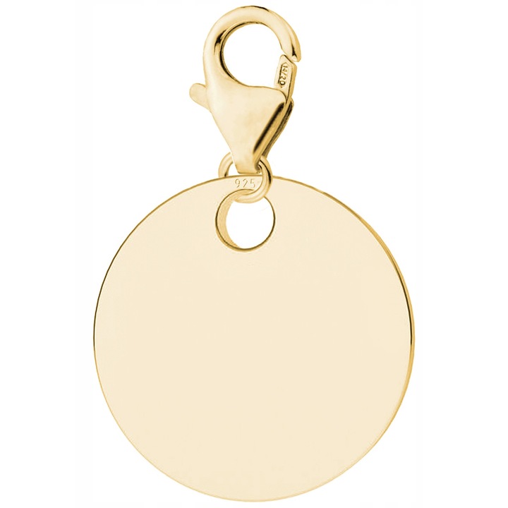 Talisman, Larezo, Pandantiv, Argint, Suspendare Plata, Aur, Argint 925 Acoperit Cu Aur, Motiv Cerc, Pentru Femei, Set Cu Cutie Pentru Bijuterii, Auriu