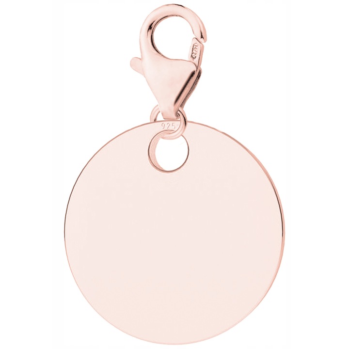 Talisman, Larezo, Pandantiv Argintiu 925 Acoperit Cu Aur, Aur, Pandantiv Cu Carabina In Forma De Cerc, Pentru Femei, Set: Pandantiv + Cutie Pentru Bijuterii Premium, Auriu