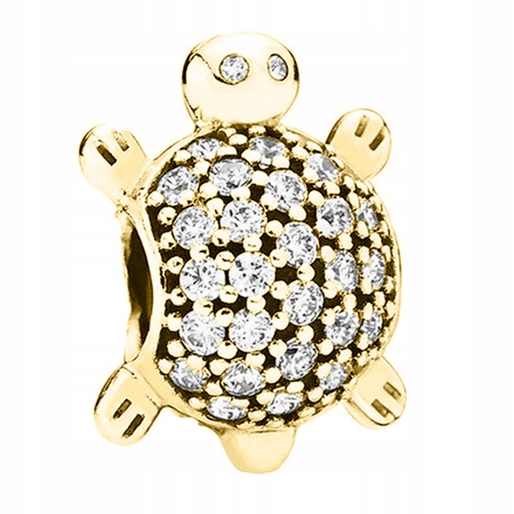 Talisman, Larezo, Pandantiv, Broasca Aurie, Argint 925 Placat Cu Aur De 24K, Zirconii, Pentru Femei, Cutie Premium Pentru Bijuterii Cadou, Auriu