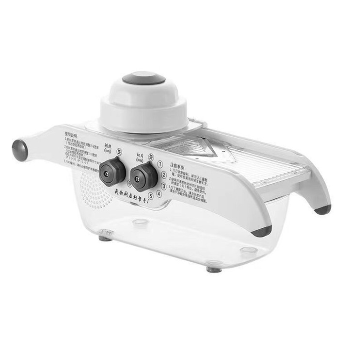 Feliator manual pentru fructe si legume, Enforose, din otel inoxidabil, grosime ajustabila, cu protectie pentru mana, set