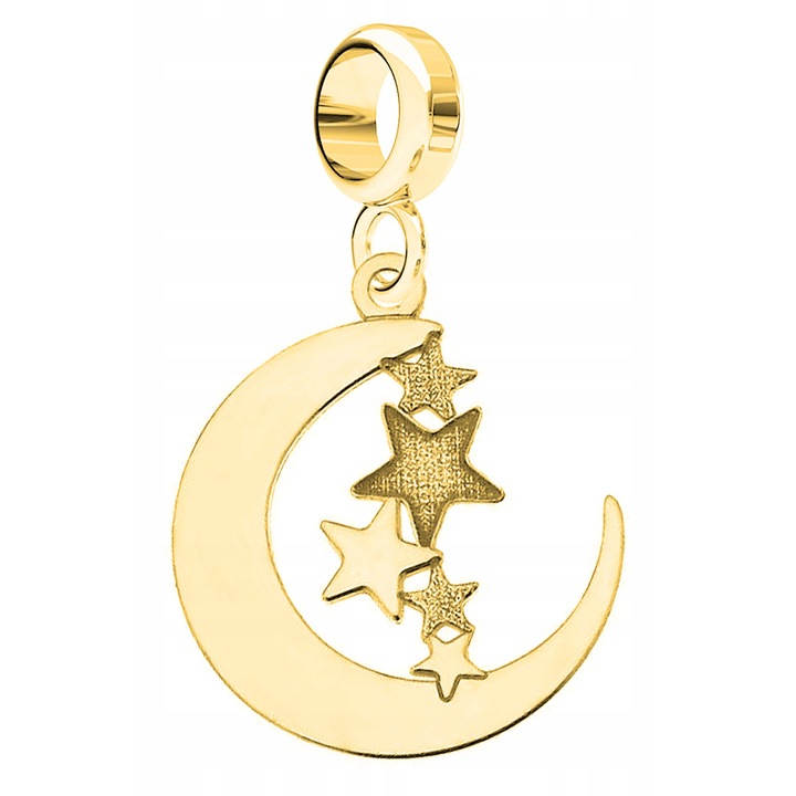 Talisman, Larezo, Medál, Hold, Ezüst, 28 mm, 925 Ezüst, Antiallergén, Fülbevaló Karkötőkhöz, Ajándékcsomagolás Ékszerdobozzal, Ezüst