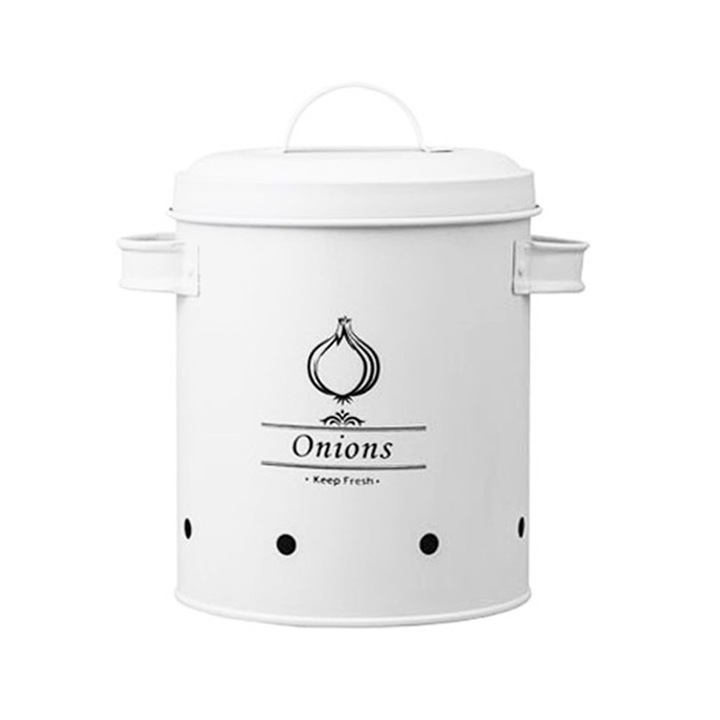 Cutie de depozitare pentru cartofi, Enforose, usturoi, ceapa, respirabila, pentru pastrarea in stare proaspata, pentru pastrare in bucatarie, butoi de depozitare pentru cartofi alb