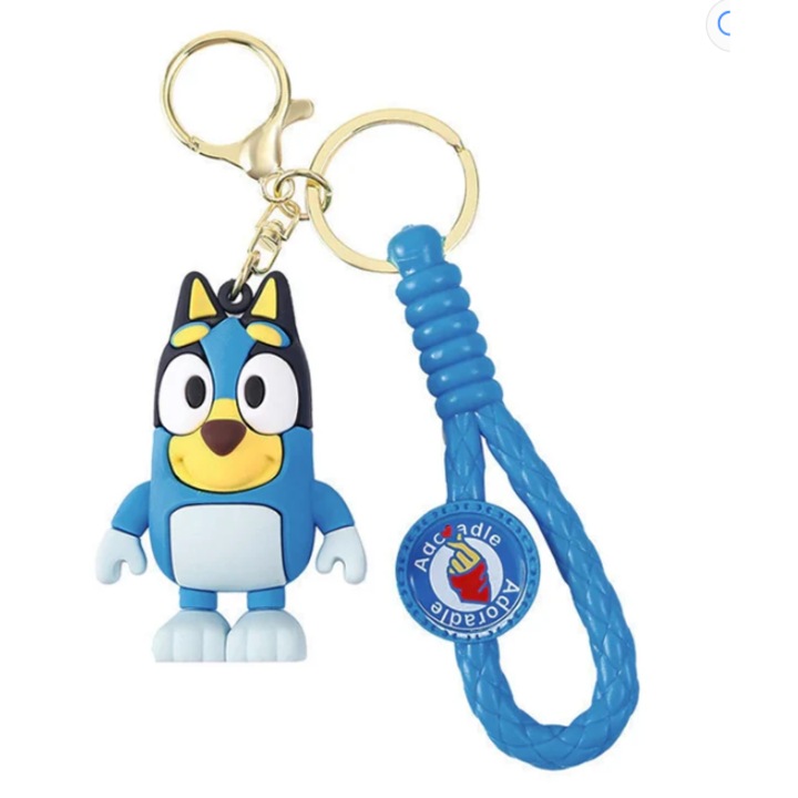 Breloc pentru Chei VICTINY® Ghiozdan, Geanta, Penar, model bluey, Pentru Adulti si Copii, Albastru