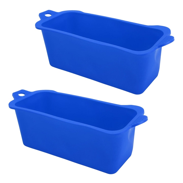 Grill tálca, Enforose, 2 db-os készlet, szilikon, kék, 22.6x8.3x4.5cm