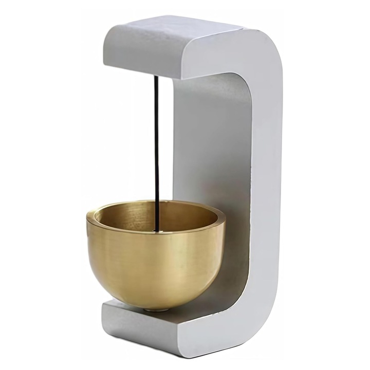 Clopot de usa din metal si lemn, Enforose, 8.6x5.3x3.8cm, culoare lemn, decorativ