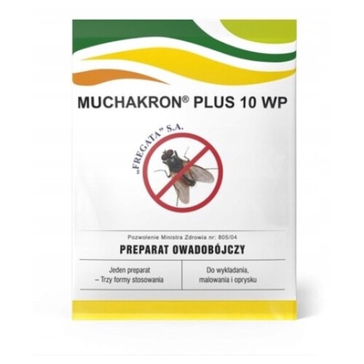 Muchakron Plus 10 WP rovarirtó, 125g, legyek irtására