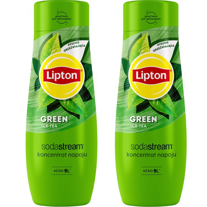 Set siropuri SodaStream 2x Lipton Green Ice Tea, ceai verde, 440ml