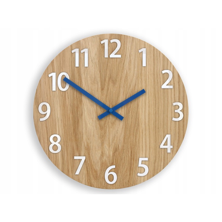 Falióra Volan Amadeus Wood Fehér, kerek, 33x33cm, tölgyfa, akril