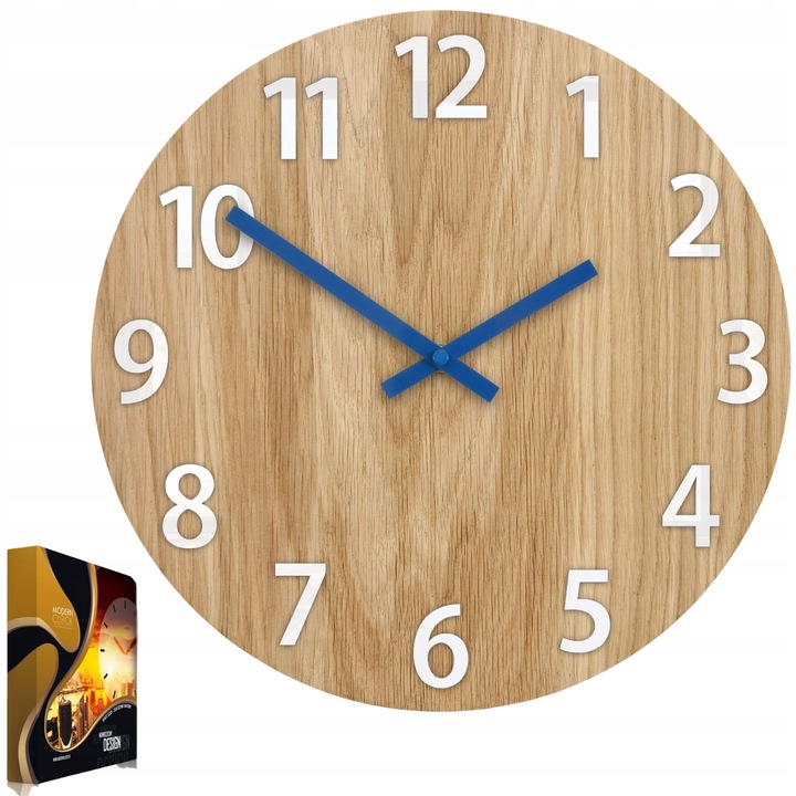 Falióra, Volan, Amadeus Wood Black, 33cm, tölgyfa, akril, sötétkék