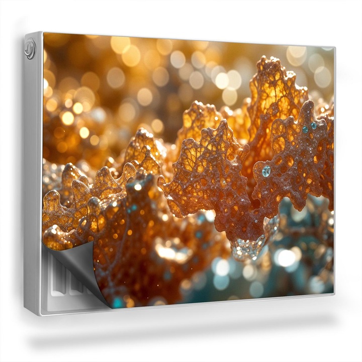 Magnet decorativ pentru calorifer, Wallfluent, Mici cristale calde, Portocaliu, 80 x 60 cm, 010220260030000282453