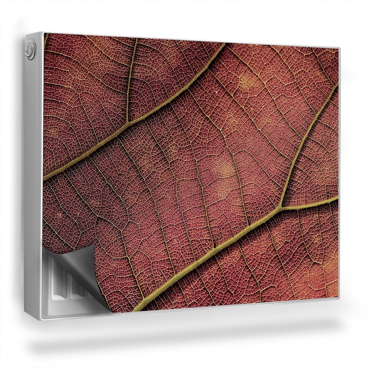 Covoras decorativ pentru calorifer, Wallfluent, Textura frunzelor, Maro, 80 x 60 cm, 010220260030000282597