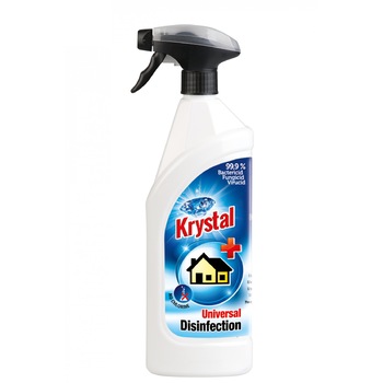 Dezinfectant universal fara clor, cu pulverizator, Krystal, 750ml Dezinfectant universal fara clor, cu pulverizator, Krystal, 750ml