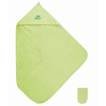 Prosop de baie pentru bebelusi cu capison Frotte 85x85 cm Broscuta 52 Prosop de baie pentru bebelusi cu capison Frotte 85x85 cm Broscuta 52