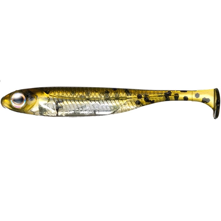 6 db-os lágy csali készlet, Fish Arrow Flash-J Shad 2,5 cm 02 Görögdinnye ezüst, pisztráng, süllő, domolykó vagy süllő horgászatához