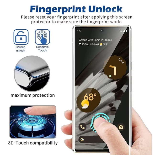 Folie sticla MatTech, compatibila cu Samsung Galaxy S25, Case Friendly, Grosime de 0.3mm, Functia de deblocare cu Amprenta, Anti-Fingerprint, Margini Rotunjite, Transparent