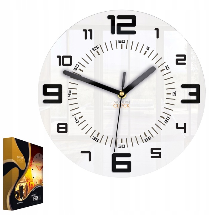 Ceas de perete modern acrilic Armando, rotund, negru mat, cu mecanism silentios Quartz Young Town, design minimalist elegant pentru living, dormitor sau birou