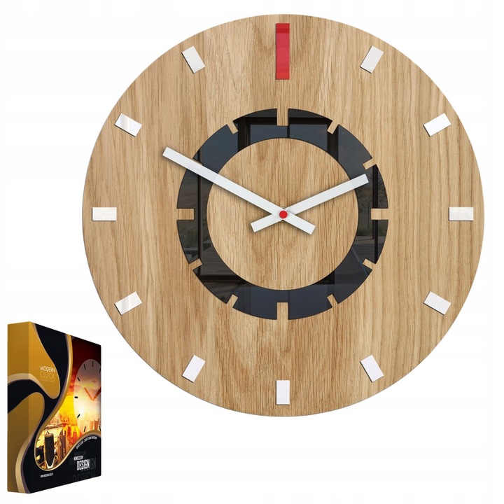 Falióra Volan Atena, vörös fa, 33x33cm, kvarc mechanika, elegáns design