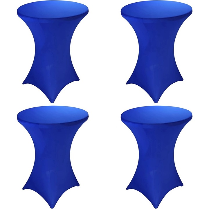 Husa Masa Cocktail Hasepe® Elastica Pentru Evenimente, Fata De Masa Cocktail Diametru 75-85 Cm Si Inaltime 110-120 Cm, Husa Masa Cocktail Cu Protectie Si Decor Elegant, Fata De Masa Cocktail Albastra Pentru Nunti Petreceri Catering, Montaj Rapid