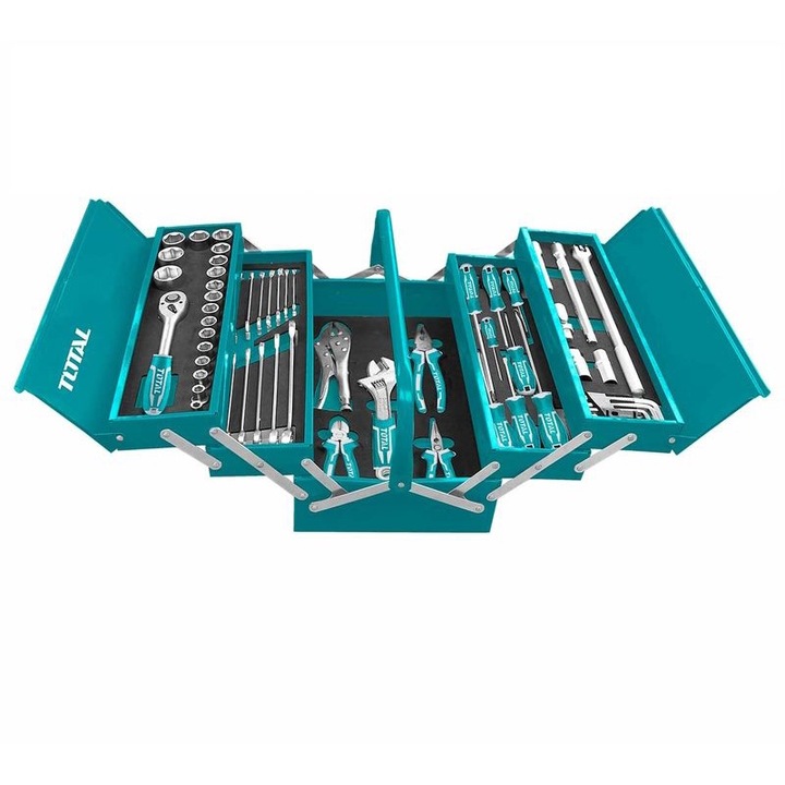 Trusa scule Total, cutie metalica, 108, 500x 265x230mm