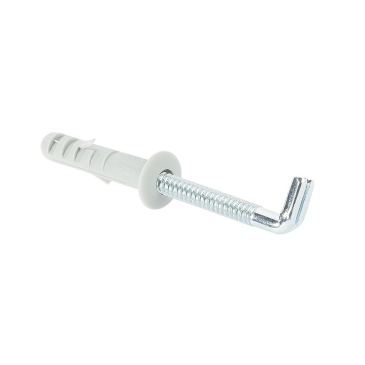 Diblu cu surub tip L, pentru beton/BCA, nailon si otel, Ø 8 x 6 mm (set 2 buc)