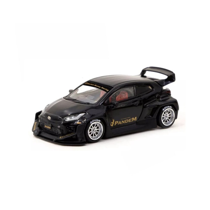 Toyota GR Yaris Pandem Черен модел автомобил 1:64 Tarmac Works