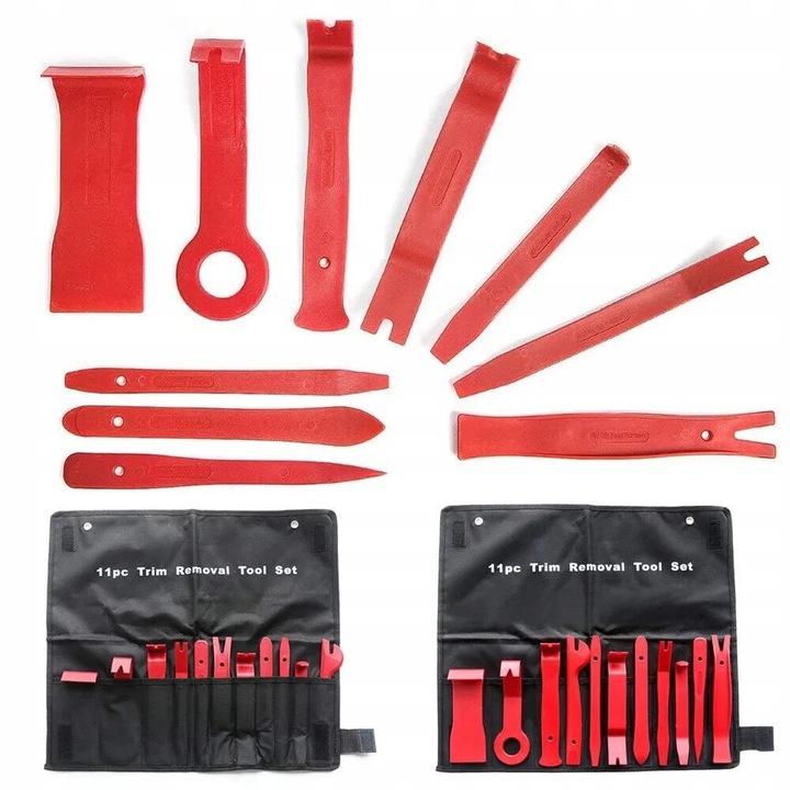 Set de unelte pentru demontare, Luxtom, Nylon, 11 elemente, Destinat demontarii tapiteriei auto, Fara daune ale elementelor interioare ale vehiculelor