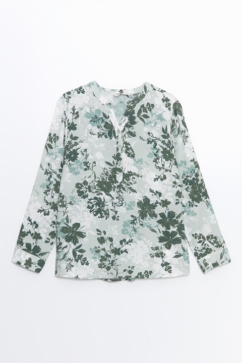 LC WAIKIKI, Bluza-tunica cu imprimeu, Alb/Verde