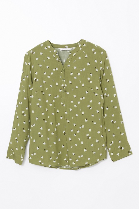 LC WAIKIKI, Bluza-tunica cu imprimeu, Alb/Verde masliniu