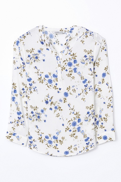 LC WAIKIKI, Bluza-tunica cu imprimeu, Alb/Albastru deschis