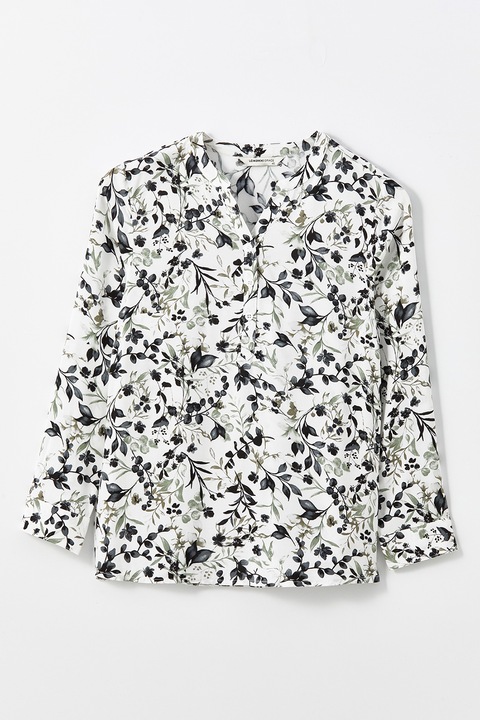 LC WAIKIKI, Bluza-tunica cu imprimeu, Alb/Kaki