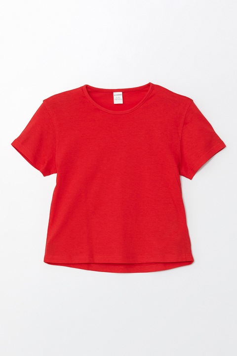 LC WAIKIKI, Tricou cu decolteu rotund, Rosu vermillion