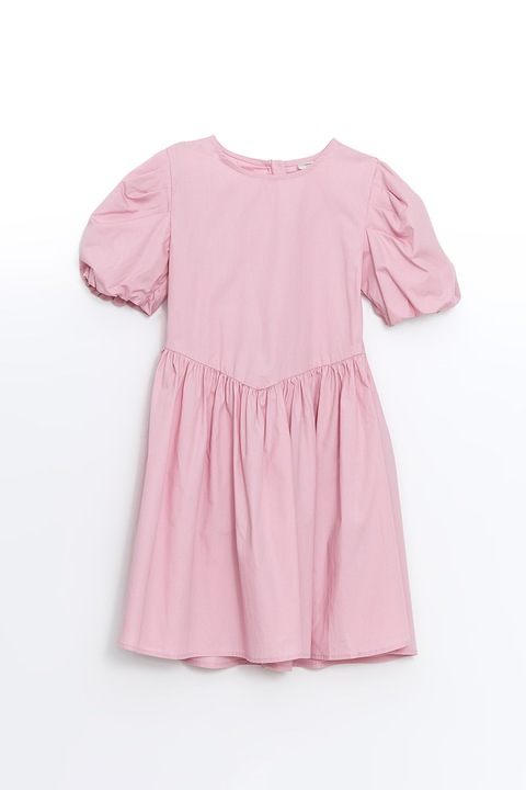 LC WAIKIKI, Rochie evazata de bumbac, Roz deschis, 152-158 CM