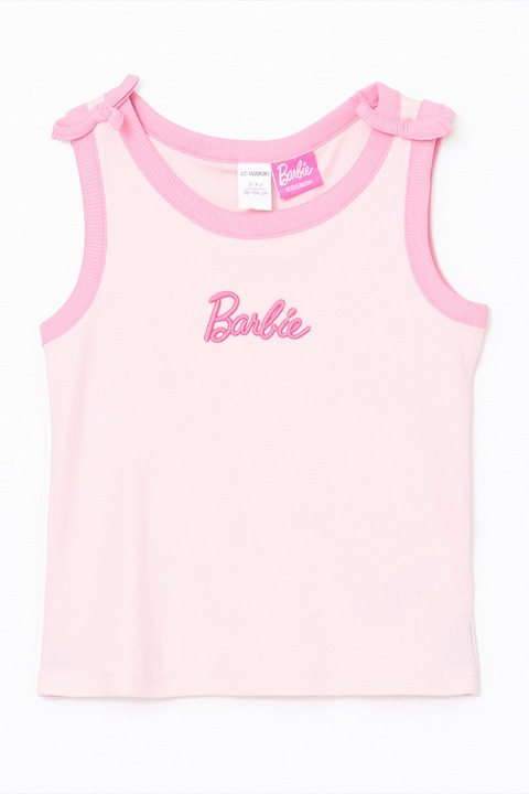 LC WAIKIKI, Top cu imprimeu text, Roz pastel/Roz pal