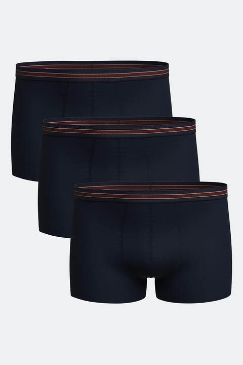 LC WAIKIKI, Set de boxeri uni cu banda contrastanta in talie - 3 perechi, Negru