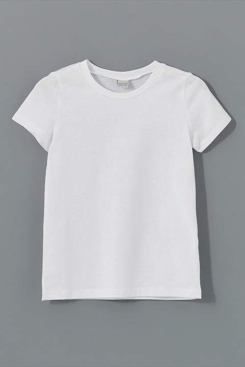 LC WAIKIKI, Tricou din bumbac cu model uni, Alb optic