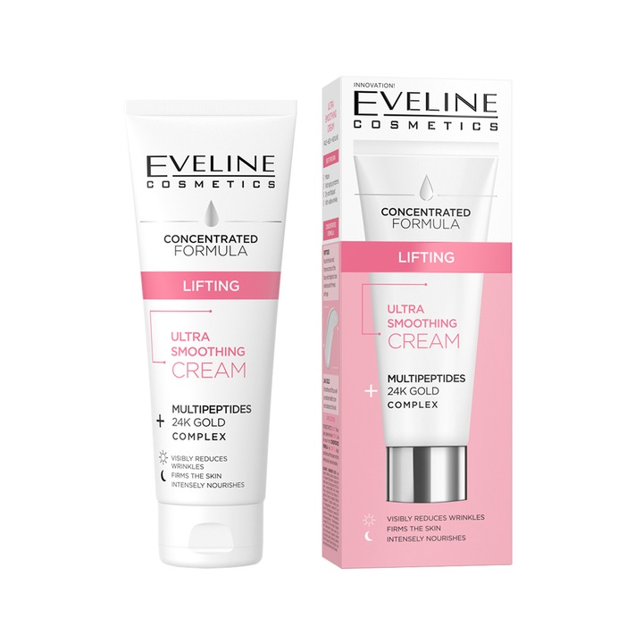 Eveline 24K Gold Complex koncentrált arckrém lifting és kisimító hatással nappali és éjszakai, 50 ml