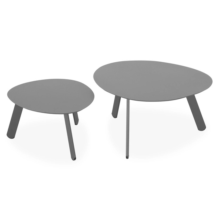 Set 2 masute cafea gradina/terasa, Maison Mex GONZO, antracit