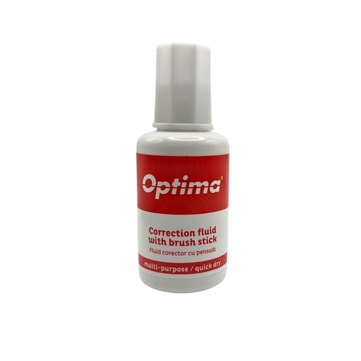 OPTIMA флуиден коректор, 20 мл, с четка, на основата на разтворител