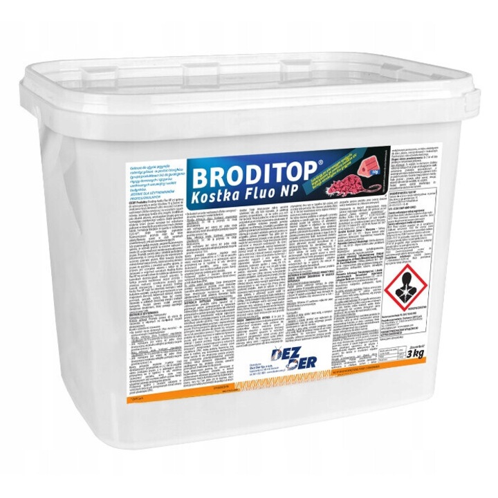 Otrava pentru soareci si sobolani, ZAPI, Broditop Fluo NP, 3 kg, 10 g/bucata