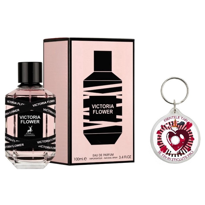 Set Apa de parfum Victoria Flower 100 Ml cu Breloc "Esentele tari se tin in sticlute mici"
