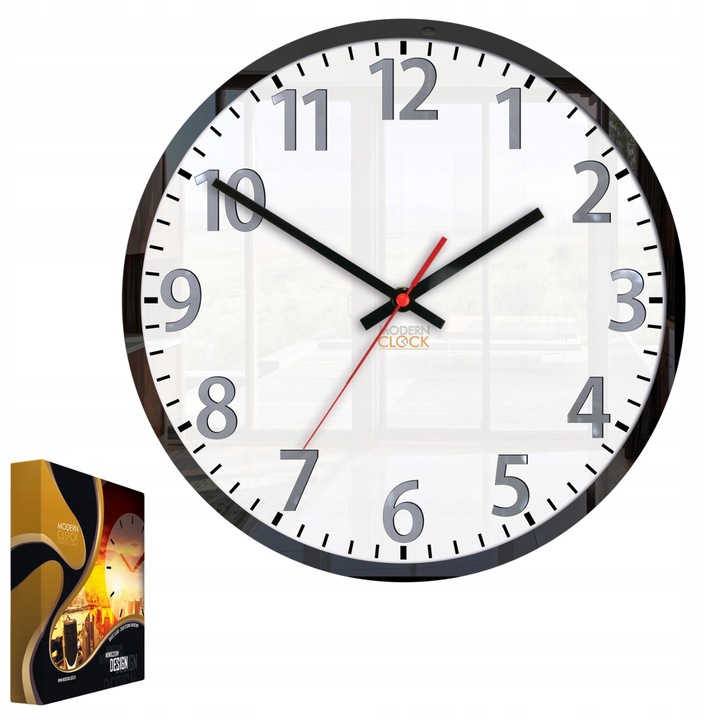 Стенен часовник Louis, акрил, кръгъл, черен, 30x30см