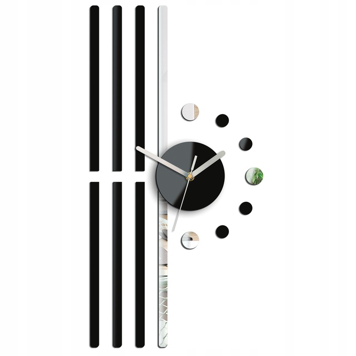 Falióra Volan, modern stílusú, akril, ezüst/fekete, 60x30cm